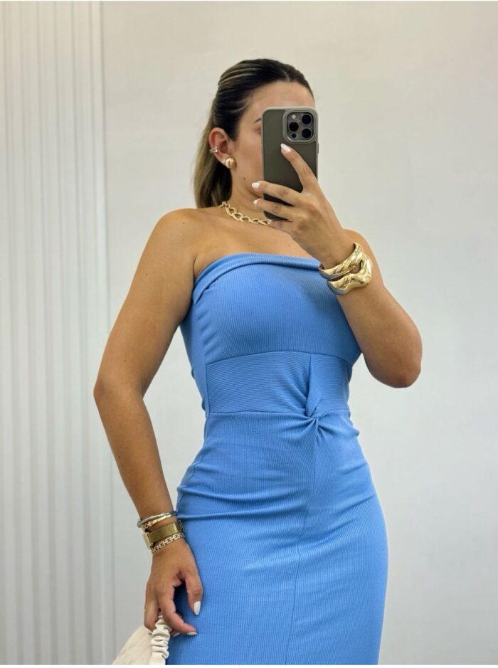 Vestido Tomara que caia Azul - Image 3