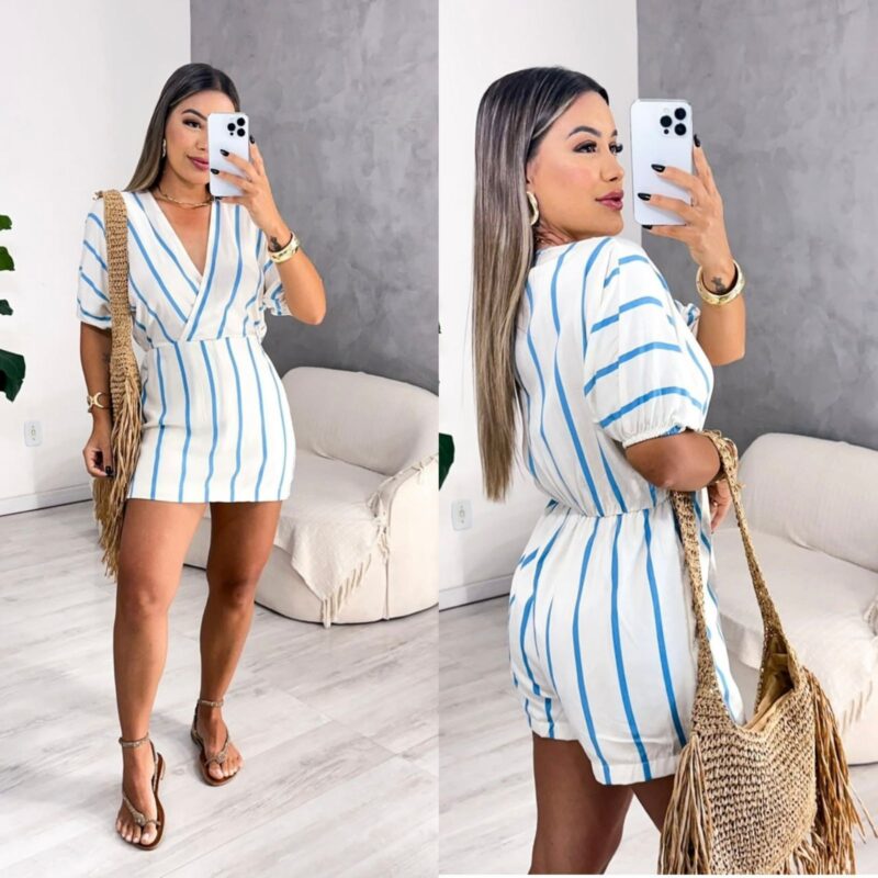 Macaquinho Listrado Azul