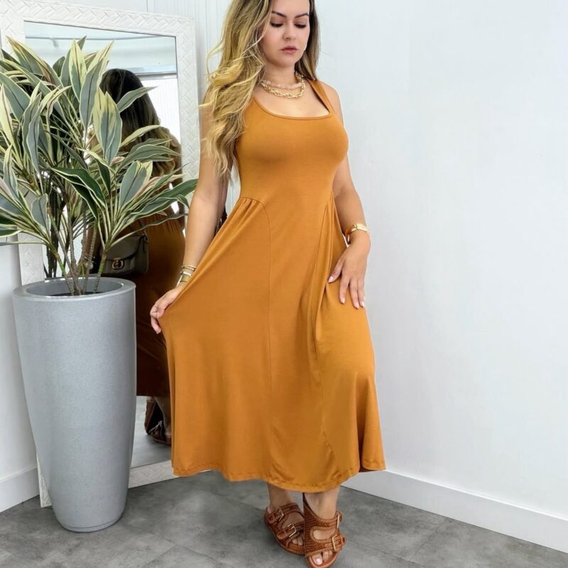Vestido Mavie Caramelo