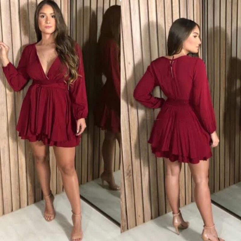 Macaquinho/vestido Isa Marsala