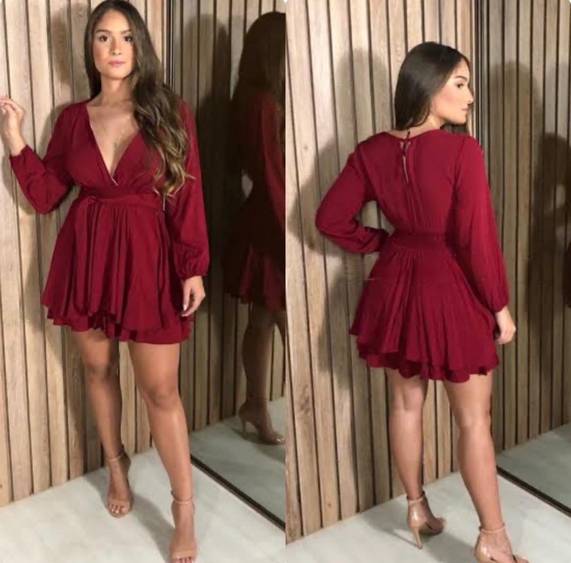 Macaquinho/vestido Isa Marsala